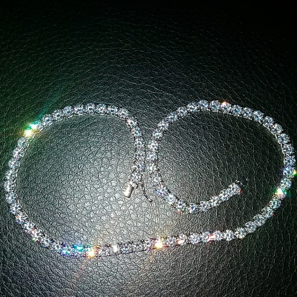 Beautiful 16 inch 4mm cz diamond tennis necklace